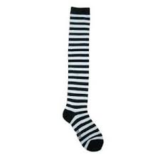 Black And White Striped Knee High Socks Pirate Knee High Socks Black White Stripe Striped Knee High Socks Knee High Socks Black White Stripes