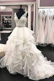 Tiered Ruffles Beading Appliques Ball Gown Wedding Dress Wedding Dresses Beaded Wedding Dress Organza Ball Gown Wedding Dress