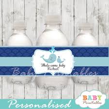 Well, with so many paper options and diy methods out there, i. Blue Whale Baby Shower Scallop Pattern Bottle Labels D183 Baby Printables