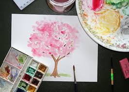 Cherry blossom tree original painting, oil impasto painting, canvas painting made to order just for you! Cherry Blossom Painting Tutorial How To Paint Cherry Blossom Trees