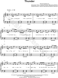Imagine for beginners, one sheet. Imagine Dragons Thunder Sheet Music Easy Piano In C Major Download Print Sku Mn0178960