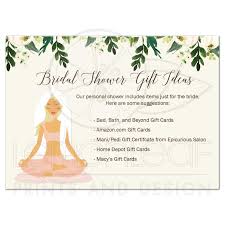 Surprise your favorite lovebirds with this sweetly sentimental print. Yoga Bridal Shower Enclosure Card Bride Gift Registry Card