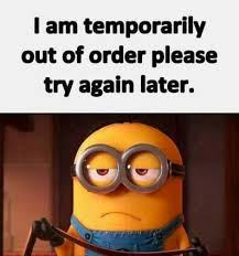 I Am Temporarily Out Of Order Please Try Again Later Minion Funny Minion Pictures Minion Jokes Funny Minion Quotes