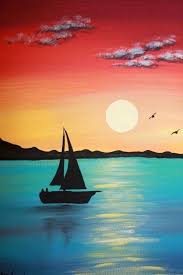 15 Acrylic Painting Ideas For Beginners Scenery Paintings Silhouette Art Easy Landscape Paintings