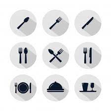 Restaurant Icon Set Isolated On Grey Circle Restaurant Icon Icon Set Icon Design
