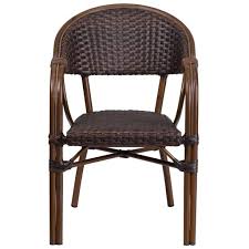 Flash Furniture Milano Series Dark Brown Rattan Restaurant Patio Chair With Red Bamboo Aluminum Frame Walmart Com Patio Chairs Bamboo Chair Aluminium Outdoor Furniture