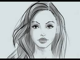 Realistic Female Nose Drawing How to draw an anime female face 3/4 view.