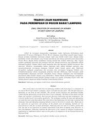 Akan tetapi, berbeda dengan era sekarang ini. Pdf Tradisi Lisan Hahiwang Pada Perempuan Di Pesisir Barat Lampung