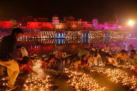 The word 'deepawali' means rows of lighted lamps. That S A Lot Of Lamps 300 000 Lit In India For Diwali Breaking Record The New York Times