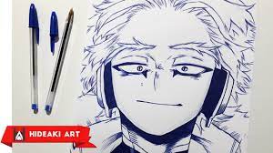 In this digital drawing video, watch how to make and colour illustration of your favourite character. Speed Drawing Hawks With Bic Ballpoint Pens My Hero Academia Youtube