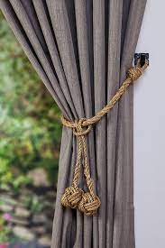Handmade Rustic Nautical Style Tie Backs Monkey Fist Knot Tassels Can Be Removed And The Ties Can Be Used Without T Curtain Tie Backs Curtain Ties Curtains