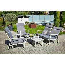 Mein kleiner garten dekoration und kreatives. Sunfun Hannah Loungemobel Set 4 Tlg Aluminium Hellgrau Ruckenlehne Verstellbar Bauhaus
