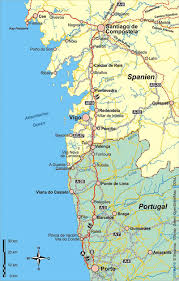 Karte und routenplaner aller bundesländer. Karte Caminho Portugues Der Jakobsweg In Portugal