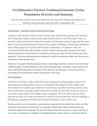 How to write a reflective paper? A Collaborative Twist On Traditional Literature Circles