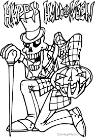 The opening and closing credits feature footage of the 1929 silly symphony short the skeleton dance, as did disney's halloween treat, but the coloring on the skeletons has been changed to green, orange, and dark green. Happy Halloween With Skeleton Coloring Page Coloringall