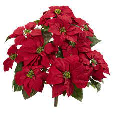 Nearly Natural Indoor 24 In Poinsettia Artificial Plant 2 Set 6077 S2 The Home Depot Poinsettia Plant Artificial Plants Silk Plants