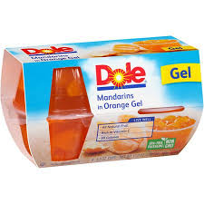 It's a convenient and colorful addition to a holiday buffet. De West Wind Dole Fruit Bowls In Orange Gel 4 3 Oz Cup Mandarins 4 Pk