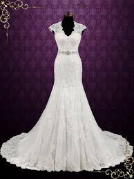 The back of your wedding dress can make a big statement (and is what your guests see during your vows). Vintage Style Lace Keyhole Back Wedding Dress Auden