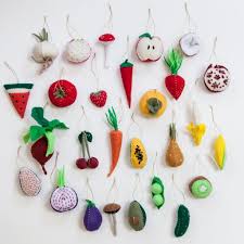 Felt Fruit And Veggie Ornaments Felt Fruit Handmade Felt Ornaments