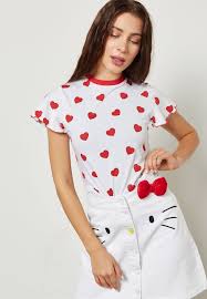 Heart Print T Shirt