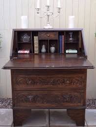 Fabulous Lions Head Carved Oak Writing Bureau Desk Antique Style Green Man Victorian Bureaux