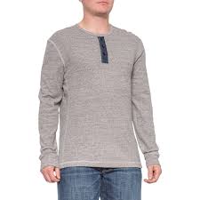 True Grit Heather Grey Waffle Thermal Henley Shirt For Men