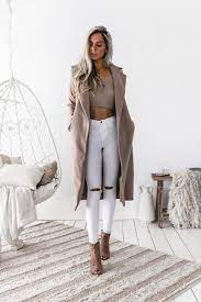 Harlem Coat Tan Semi Casual Outfit Semi Casual Outfit Women Outfits Con Jeans