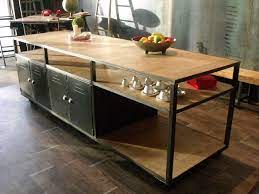 ilot de cuisine bois metal sur mesure cuisine bois meuble cuisine meuble cuisine bois