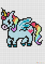 Après mes feuilles de papiers millimétrées et pointées et les rapporteurs à imprimer, voici donc au format pdf quelques pages a4 quadrillées en 1cm, 0.5cm, 2cm, 3cm, 4cm et 5cm. Pixel Art Licorne Par Tete A Modeler