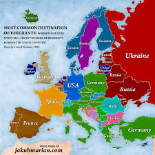 A new currency, the euro, was launched in world money markets on 1 january 1999; Emigration In Europe Destination Countries And Percentages Of Emigrants Mapa De Europa Continentes Y Oceanos Historia De Espana