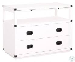 This unit features black finish, and vintage style handles. Traditions White And Black Bradley 2 Drawer Nightstand From Orient Express Coleman Furniture