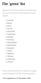 It comes as england has allowed some direct flights from the uae to resume. The Full List Of Green Countries That You Can Travel From If Planning A Trip To Abu Dhabi Uae Barq