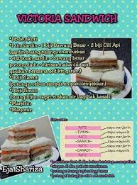 Roti tawar sardin sedikit garam limau bawang. Victoria Sandwich Cooking Recipes Recipes Sandwiches