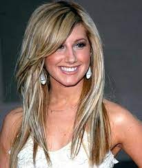 Ashley Tisdale Blonde Straight Hair Side Bangs Brown Base Brown Hair With Blonde Highlights Hair Styles Hair Highlights