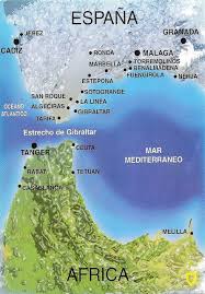 In ceuta bay you will find the mediterranean maritime park, one of the symbols of the modern city. Estrecho De Gibraltar Map Card Marbella Spain Malaga Spain Spain Travel