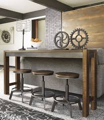 Torjin Brown And Gray Long Counter Height Dining Room Set Home Bar Table Counter Height Dining Table Dining Room Sets