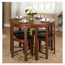 Compact Dining Set 5 Piece Round Walnut Kitchen Small Table Wood Space Saving 24319355156 Ebay In 2020 Round Dining Room Kitchen Table Settings Dining Room Bar