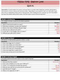 A lot of individuals admittedly had a hard t. Esl Trivia Game For Beginner Students