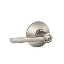 Schlage Latitude Satin Nickel Bed And Bath Lever F40 Lat 619 At The Home Depot 35 With Images Schlage Door Levers Door Handles