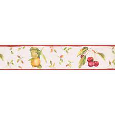 Yellow floral border vector art, retro, pattern, dark, red, golden. York Wallcoverings 15 L X 5 25 W Cherry Lemon On Vines Pale Retro Design Wallpaper Border Wayfair