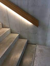 Concrete Stairs Wood Led Light Architecture Modern Minimalistic Minimalist Concrete Stairs Stairs Design Light Architecture