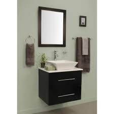 The sink will also play a huge part in the overall aesthetic of your bathroom vanity top. Decor Living Berto 24 In W X 19 In D Floating Vanity In Black With Vanity Top In White With White Basin And Mirror Ev326 The Home Depot Floating Vanity Vanity Vanity Top