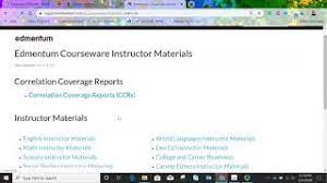 Teacher Instructor Materials Answer Keys Edmentum Youtube