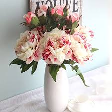 Here are 10 floral arrangements for summer that will make you fall in otherwise, you can't really plant it in a pot and decorate the table with it. Kirin Fake Flowers Artificial Flowers Plants Silk Plastic 6 Heads Peony Flower Arrangements Wedding Bouquets Decorations Floral Table Centerpieces For Home Kitchen Garden Party Decor Buy Online In Guernsey At Desertcart