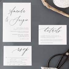 Calligraphy Wedding Invitation Set Template Editable Etsy Wedding Invitations Wedding Invitation Sets Bar Card