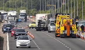 While all lanes have since reopened, traffic remained heavy, with some cars queued up to 15km to king georges road. M5 Traffic Latest M5 Closed After Horror Multi Car Crash Near Bristol Airport Uk News Express Co Uk