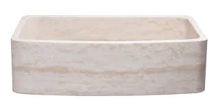 curved apron front travertine stone