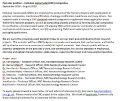 Recently i visited your website and found your research work very appealing. Cic Materials On Twitter Post Doc Position Cellulose Nanocrystal Cnc Composites Https T Co Ajm2avsown Twitter