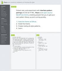 Pears Is An Open Source Wordpress Theme For Creating Your Own Frontend Style Guide Pears Makes It Easy For Desi Pattern Library Enabling People Up And Running