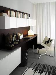 Dark Oak And White Glossy Laquer Day Wall System Diotti A F Italian Furniture And Interio Desk In Living Room Living Room Modern Interior Design Living Room